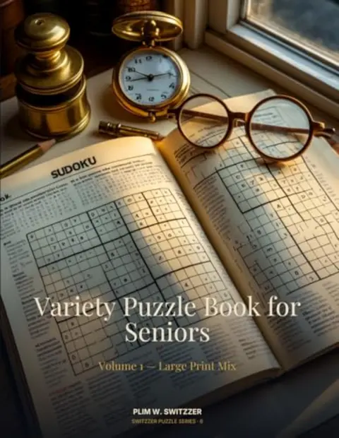 Variety Puzzle Book for Seniors: Word Search · Sudoku · Crossword · Word Scramble — cover