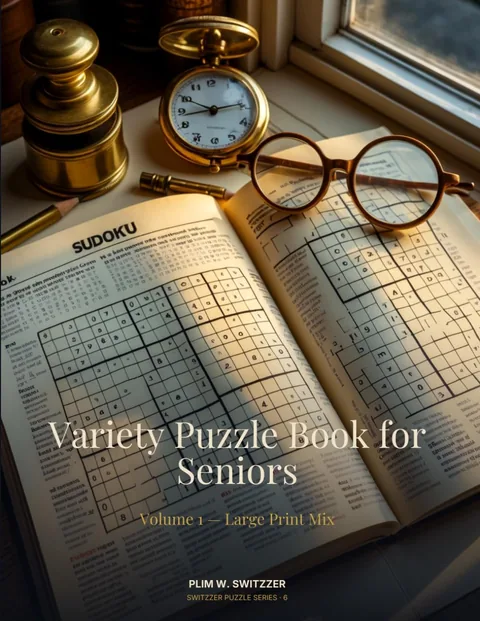 Variety Puzzle Book for Seniors: Word Search · Sudoku · Crossword · Word Scramble — cover