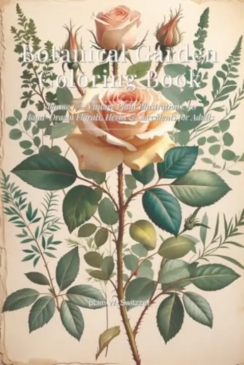 Botanical Garden Coloring Book: 50 Hand-Drawn Florals, Herbs & Succulents — cover