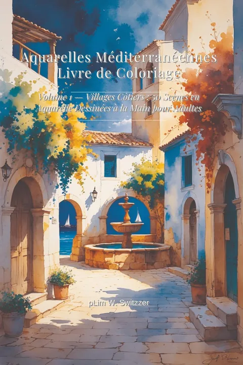 Aquarelles Méditerranéennes · Villages Côtiers — 50 scènes à l'aquarelle dessinées à la main (Français) — cover