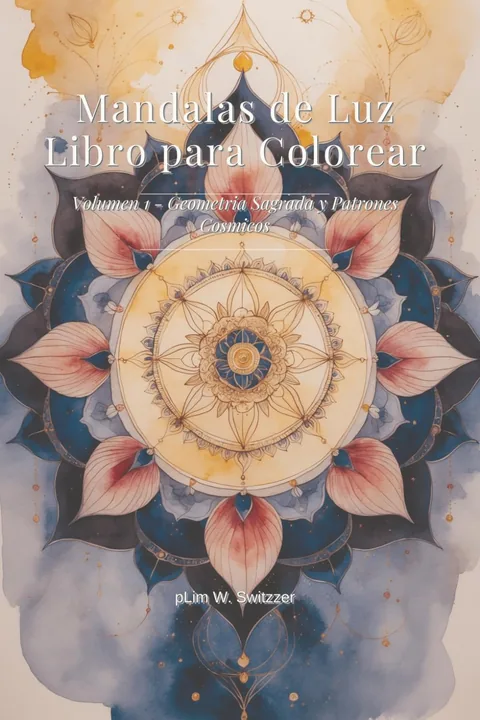 Mandalas de Luz · Geometría Sagrada y Patrones Cósmicos — 50 mandalas diseñados a mano (Español) — cover