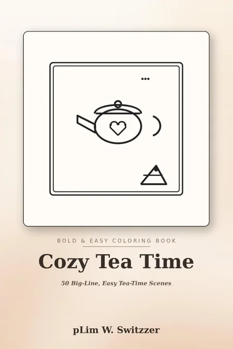 Cozy Tea Time: 50 Big-Line, Easy Pages of Teapots, Tea Parties & Cozy Afternoons — cover