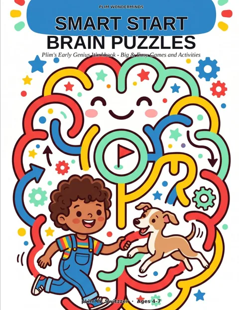 Smart Start Brain Puzzles: Plim's Early Genius Workbook — Big & Easy Games and Activities — cover