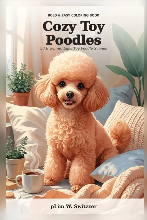 Cozy Toy Poodles — 50 Big-Line, Easy Toy Poodle Scenes — cover