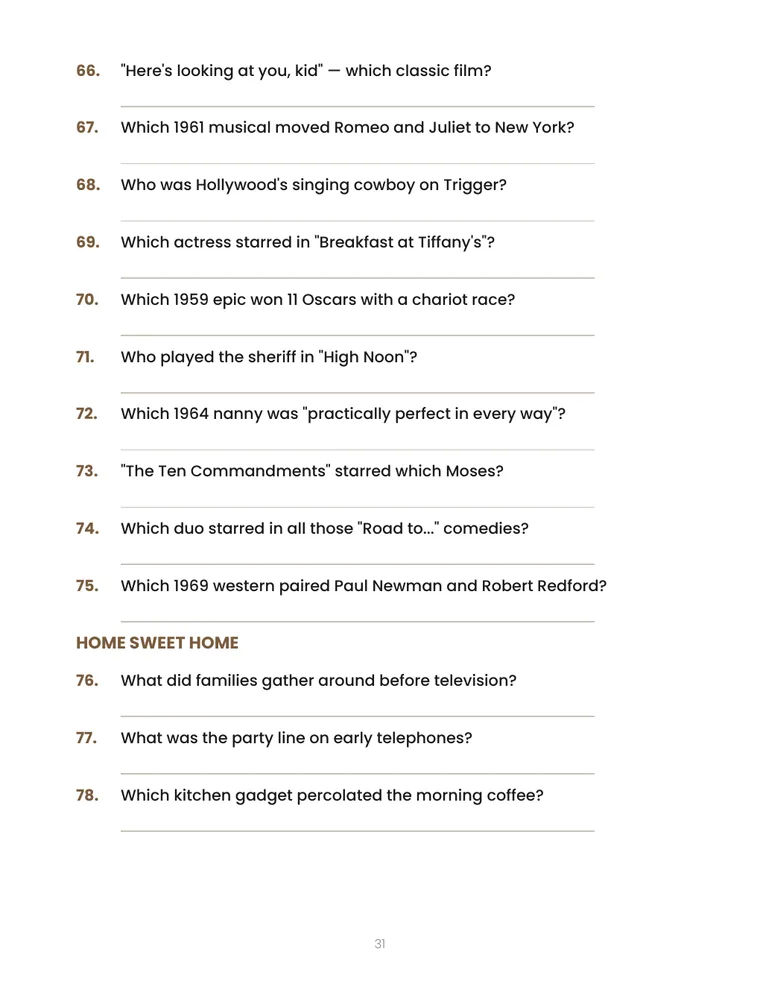 Memory Lane Activity Book — 2