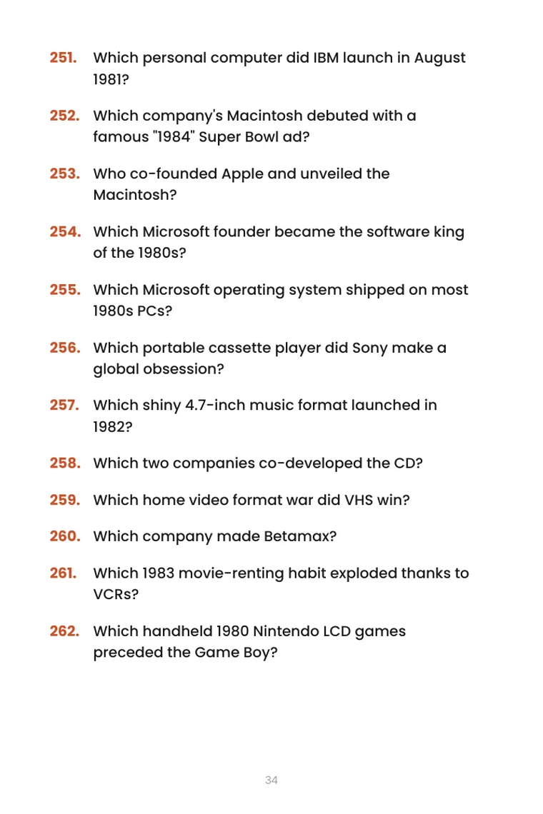 1980s Trivia Book — 2