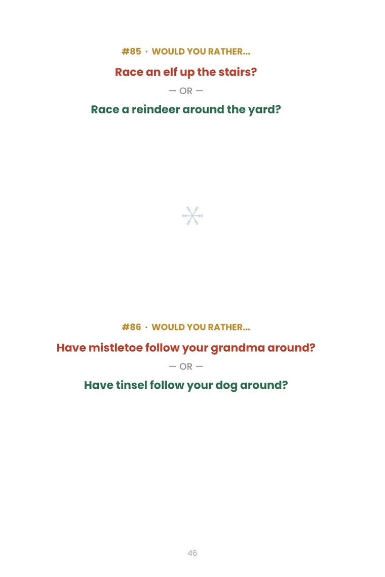 Would You Rather? Christmas Edition for… — 2