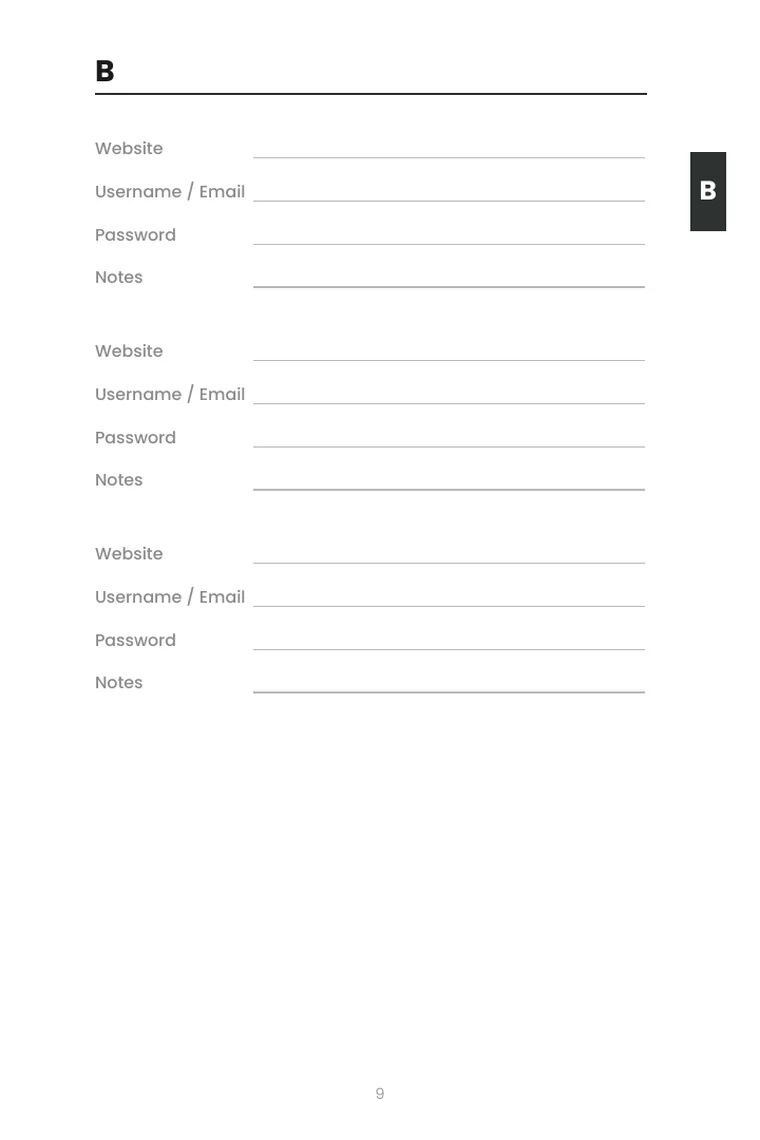 Password Book — 1