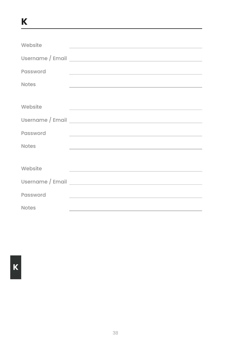 Password Book — 2