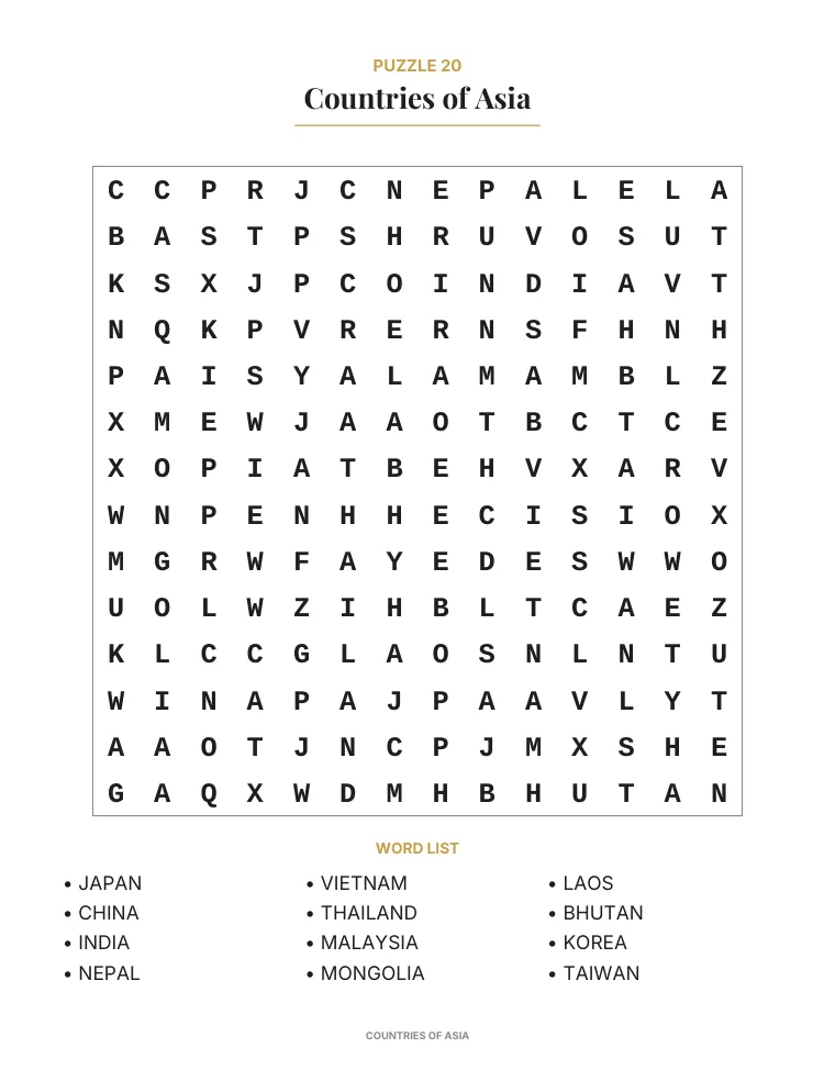 Large Print Word Search — 1