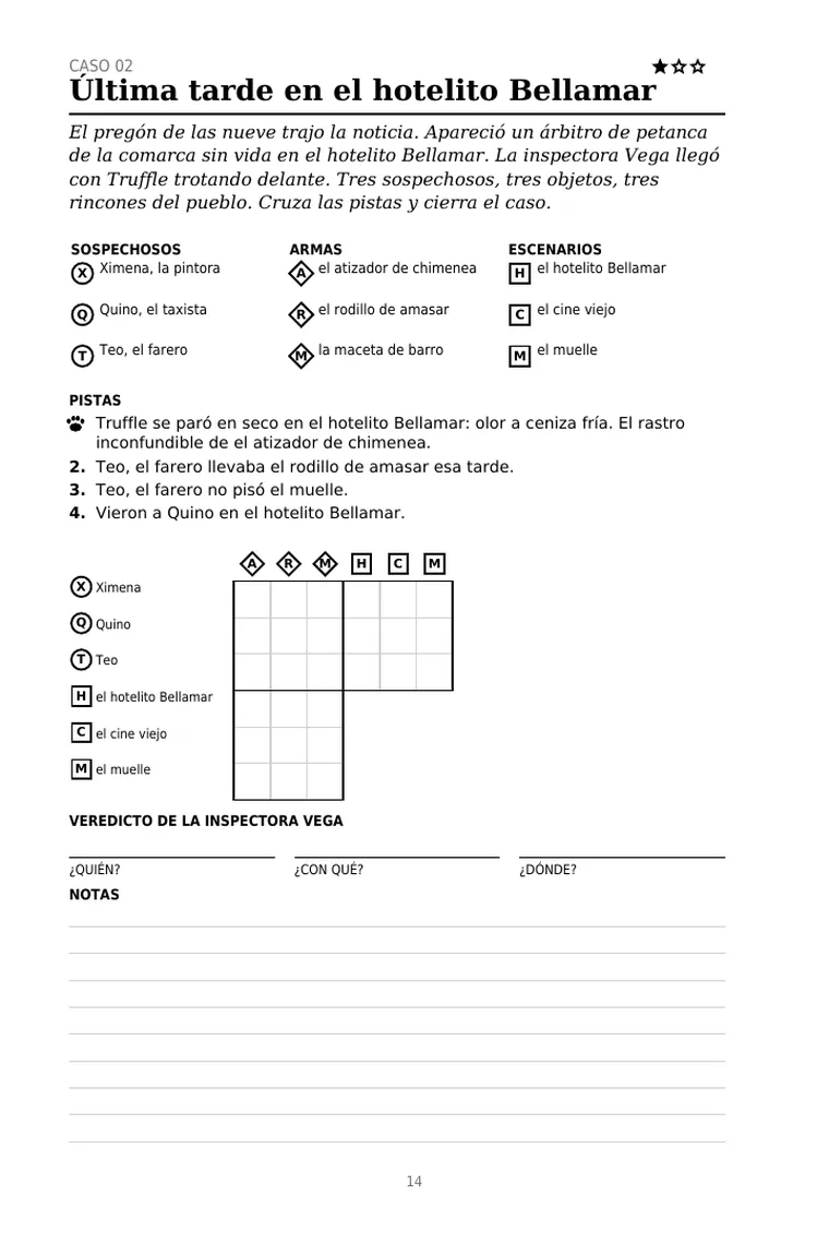 Crimilógica · Los casos de Villaluna Nº… — 1